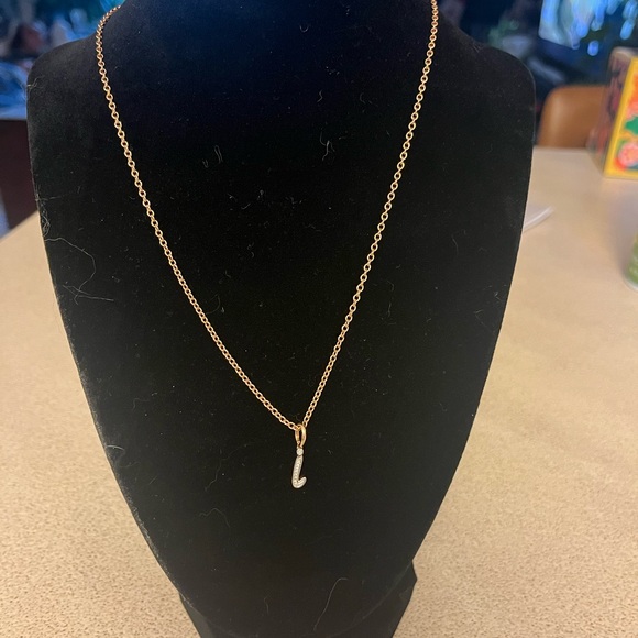 MONICA VINADER ROSE GOLD VERMEIL ALPHABET PENDANT “I” WITH 24” ROSE GOLD CHAIN - Picture 8 of 9